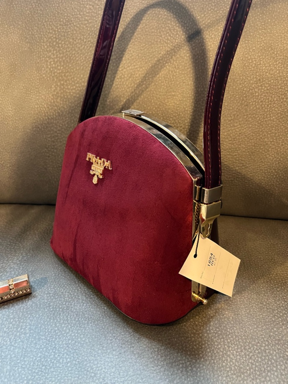 Prada Burgundy Shoulder Bag - Picture 3 of 7